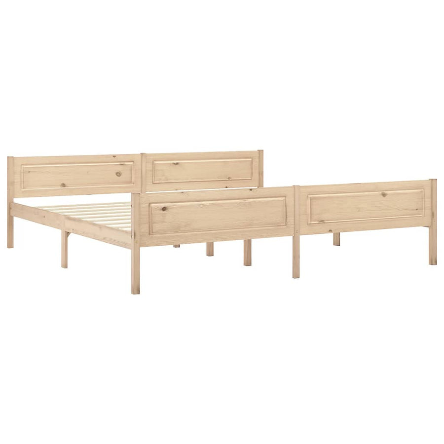 Bedframe Massief Grenenhout 200 x 200 cm Bruin