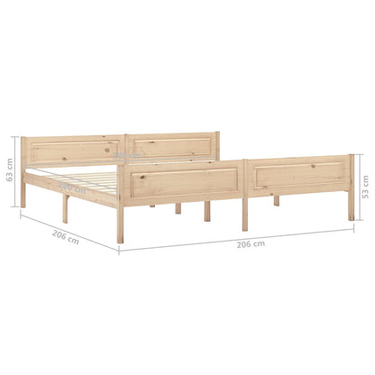 Bedframe Massief Grenenhout 200 x 200 cm Bruin