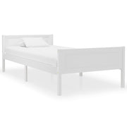 Bedframe massief grenenhout wit 100x200 cm
