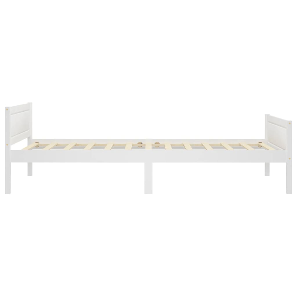 Bedframe Massief Grenenhout 100 x 200 cm Wit
