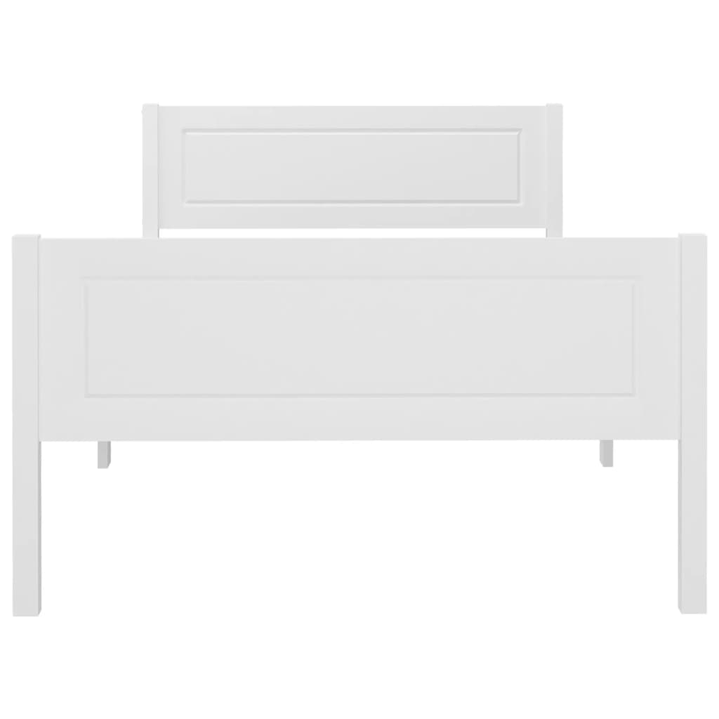 Bedframe Massief Grenenhout 100 x 200 cm Wit