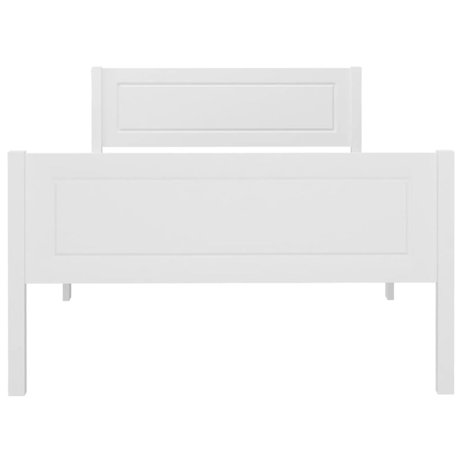 Bedframe Massief Grenenhout 100 x 200 cm Wit