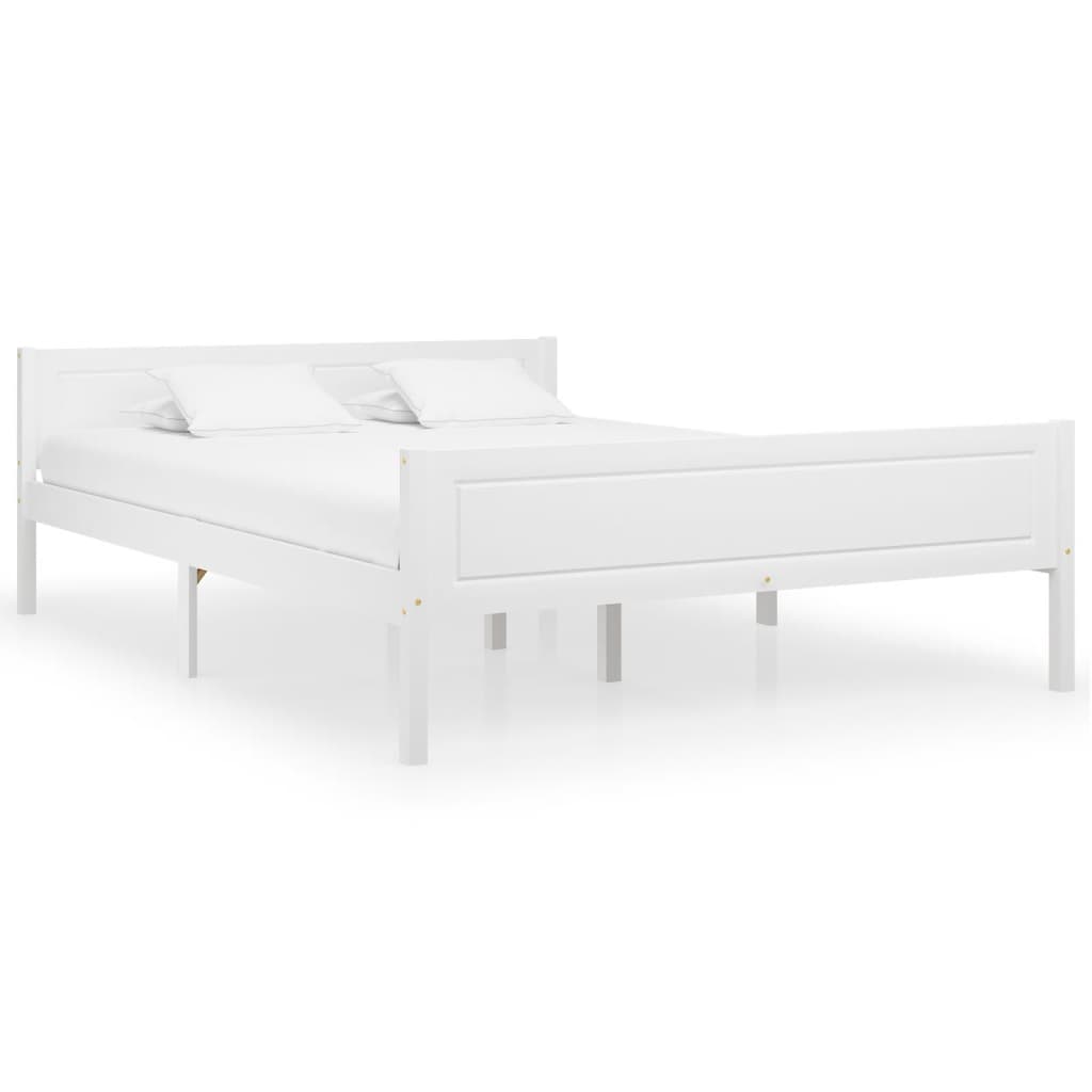 Bedframe Massief Grenenhout 120 x 200 cm Wit