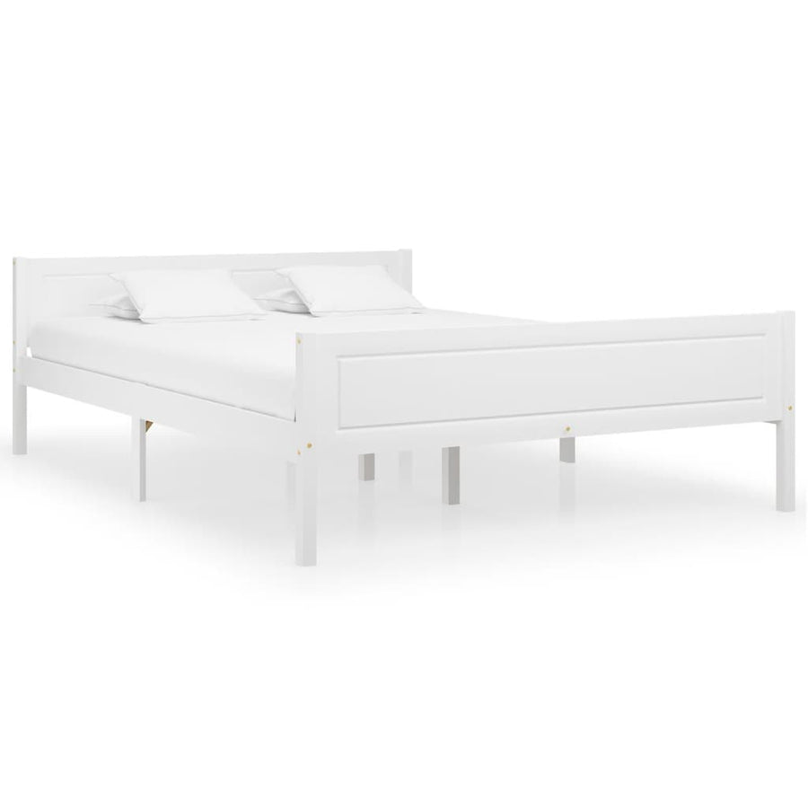 Bedframe Massief Grenenhout 120 x 200 cm Wit