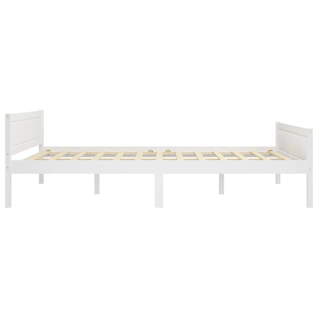 Bedframe Massief Grenenhout 120 x 200 cm Wit