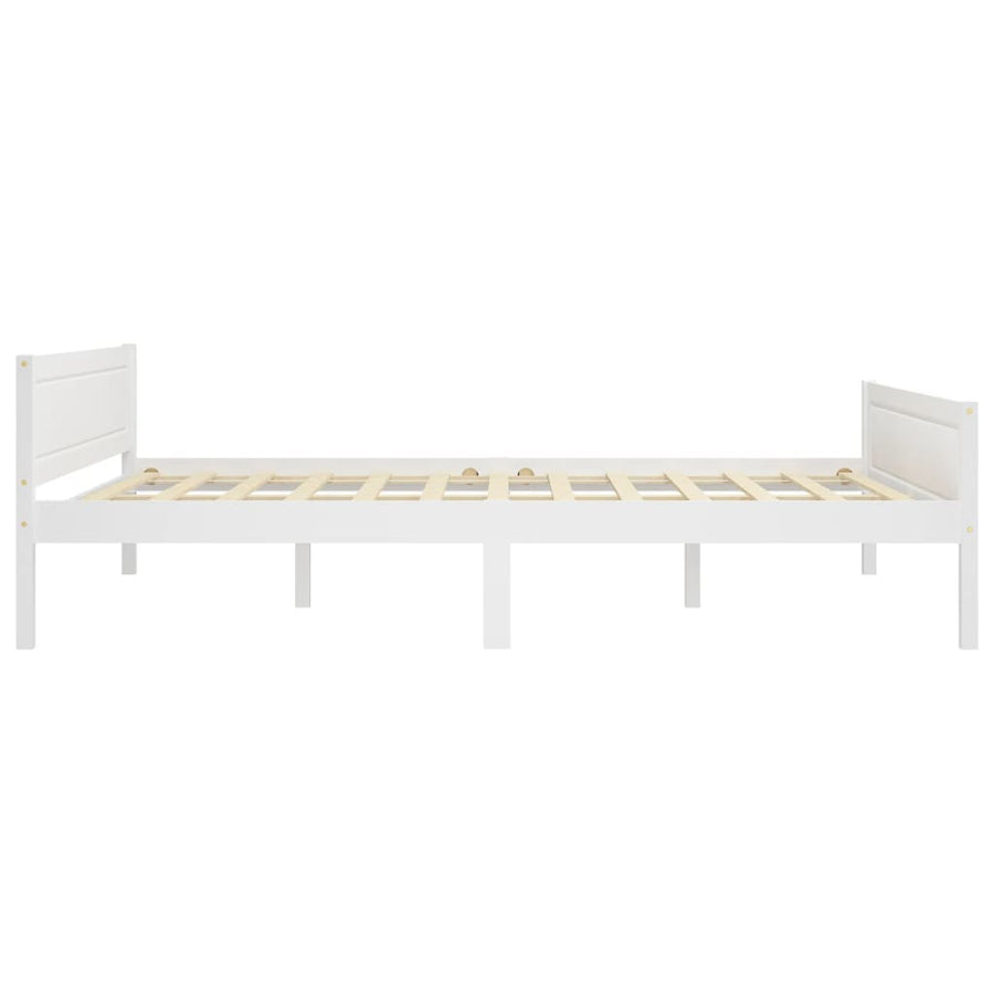 Bedframe Massief Grenenhout 120 x 200 cm Wit