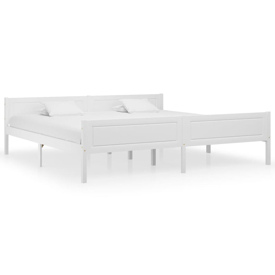Bedframe Massief Grenenhout 200 x 200 cm Wit