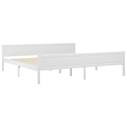 Bedframe Massief Grenenhout 200 x 200 cm Wit