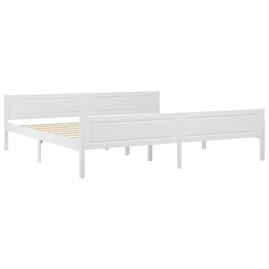Bedframe Massief Grenenhout 200 x 200 cm Wit