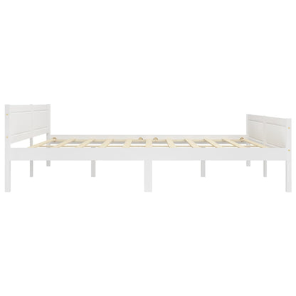 Bedframe Massief Grenenhout 200 x 200 cm Wit