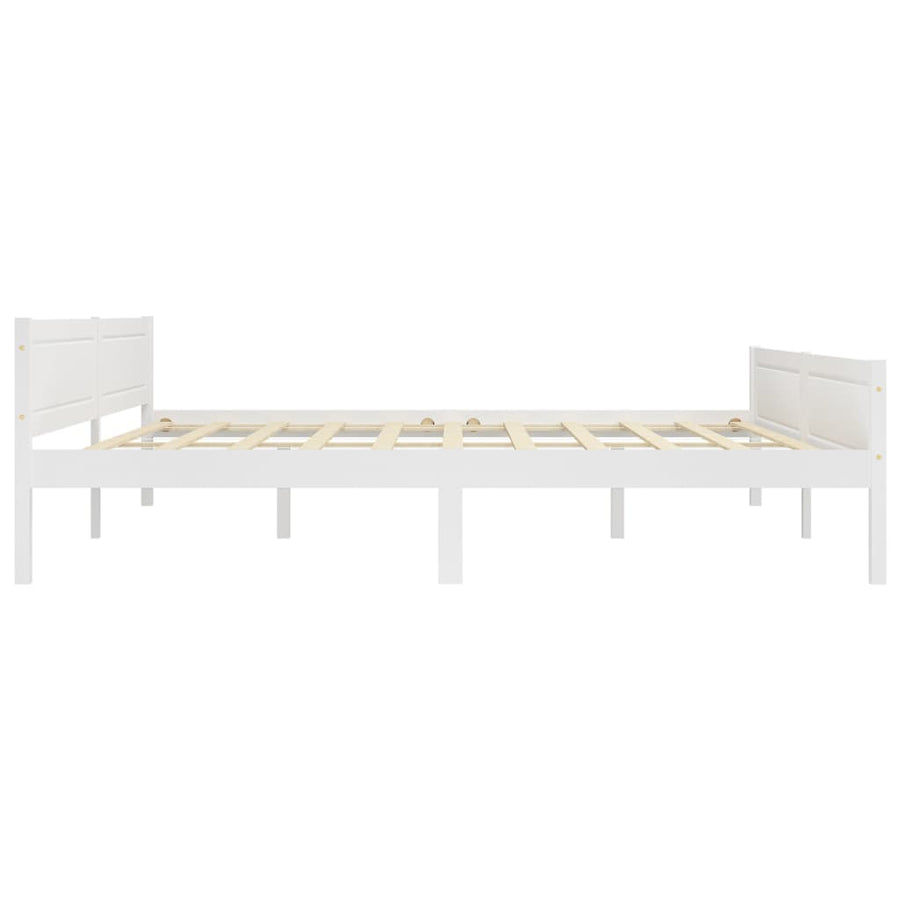 Bedframe Massief Grenenhout 200 x 200 cm Wit
