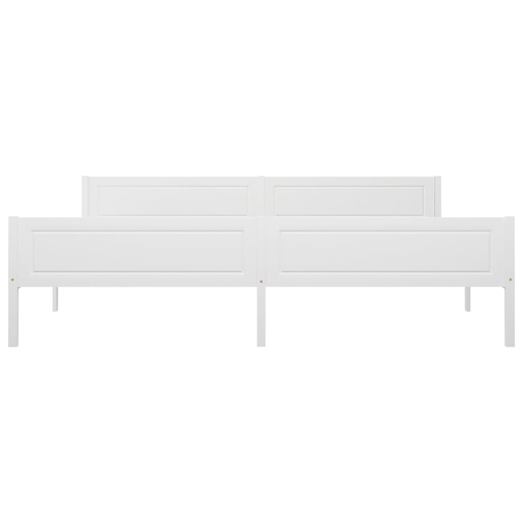 Bedframe Massief Grenenhout 200 x 200 cm Wit