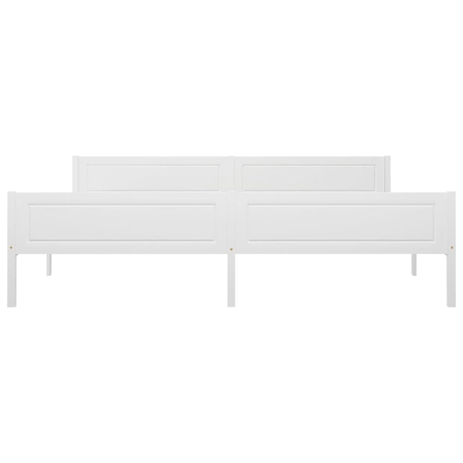 Bedframe Massief Grenenhout 200 x 200 cm Wit
