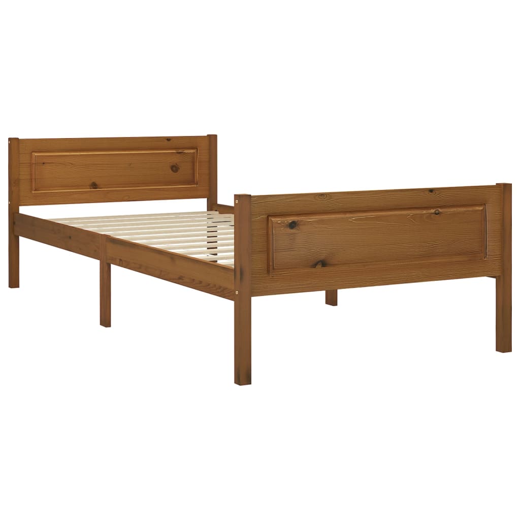 Bedframe Massief Grenenhout 100 x 200 cm Honingbruin