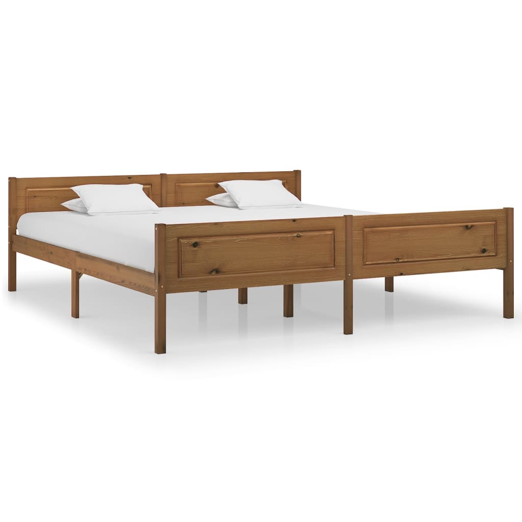 Bedframe Massief Grenenhout 180 x 200 cm Honingbruin