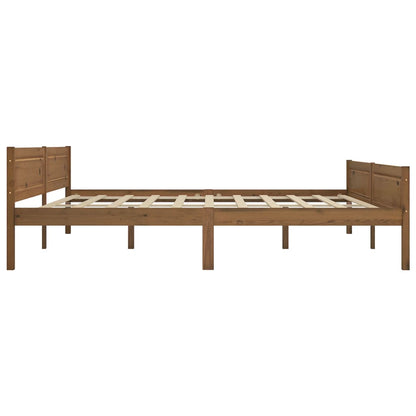 Bedframe Massief Grenenhout 200 x 200 cm Honingbruin