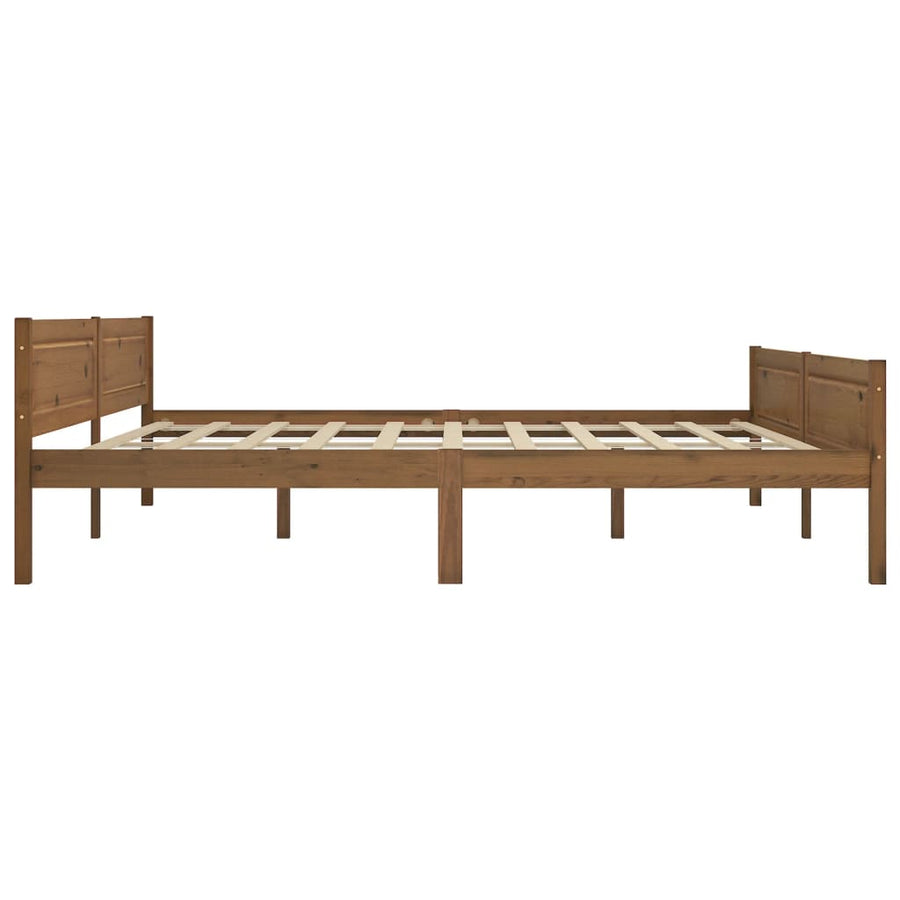 Bedframe Massief Grenenhout 200 x 200 cm Honingbruin