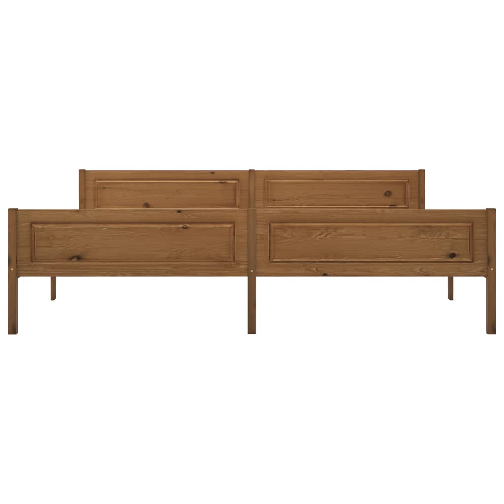Bedframe Massief Grenenhout 200 x 200 cm Honingbruin