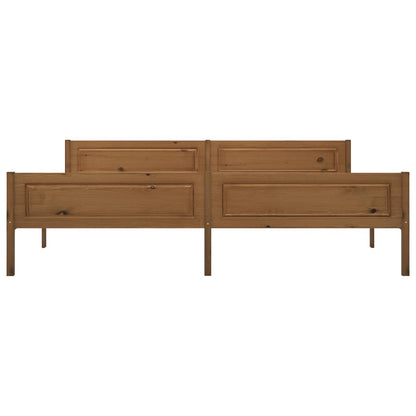 Bedframe Massief Grenenhout 200 x 200 cm Honingbruin