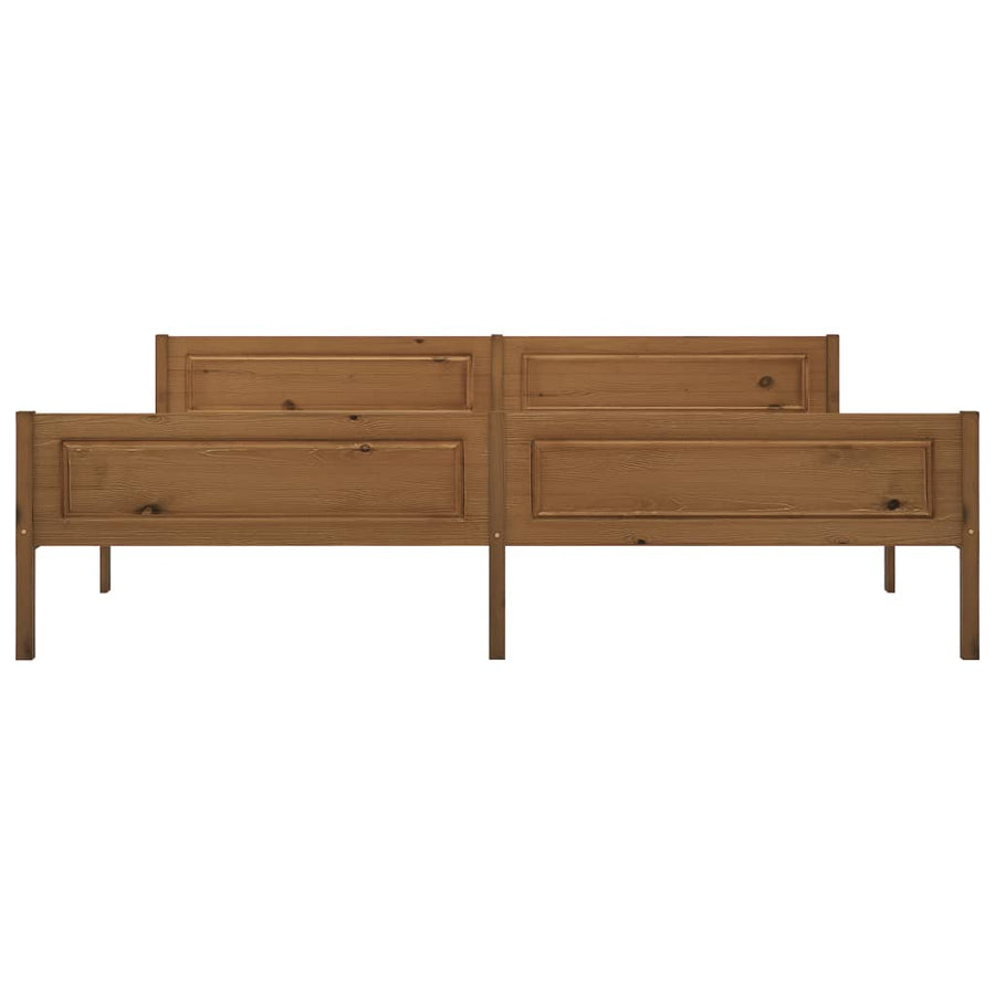 Bedframe Massief Grenenhout 200 x 200 cm Honingbruin