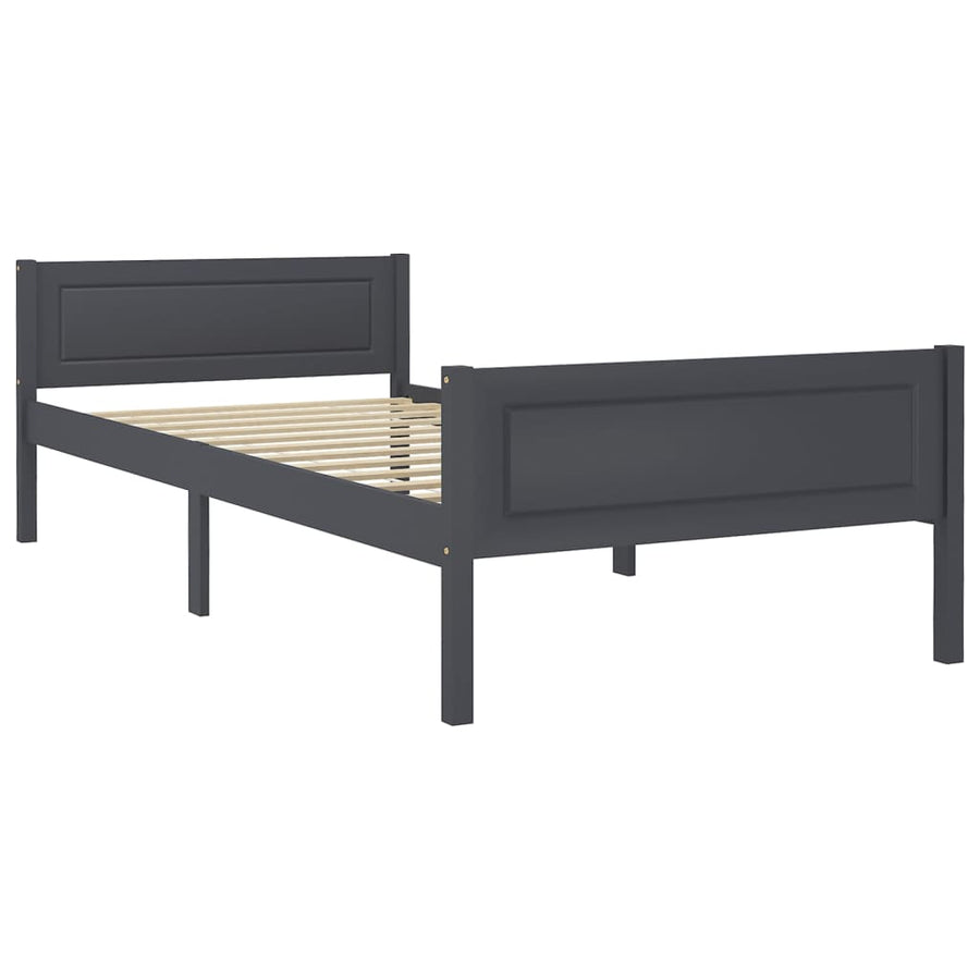 Bedframe Massief Grenenhout 100 x 200 cm Grijs