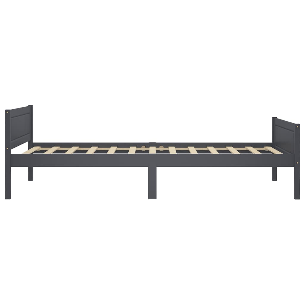 Bedframe Massief Grenenhout 100 x 200 cm Grijs