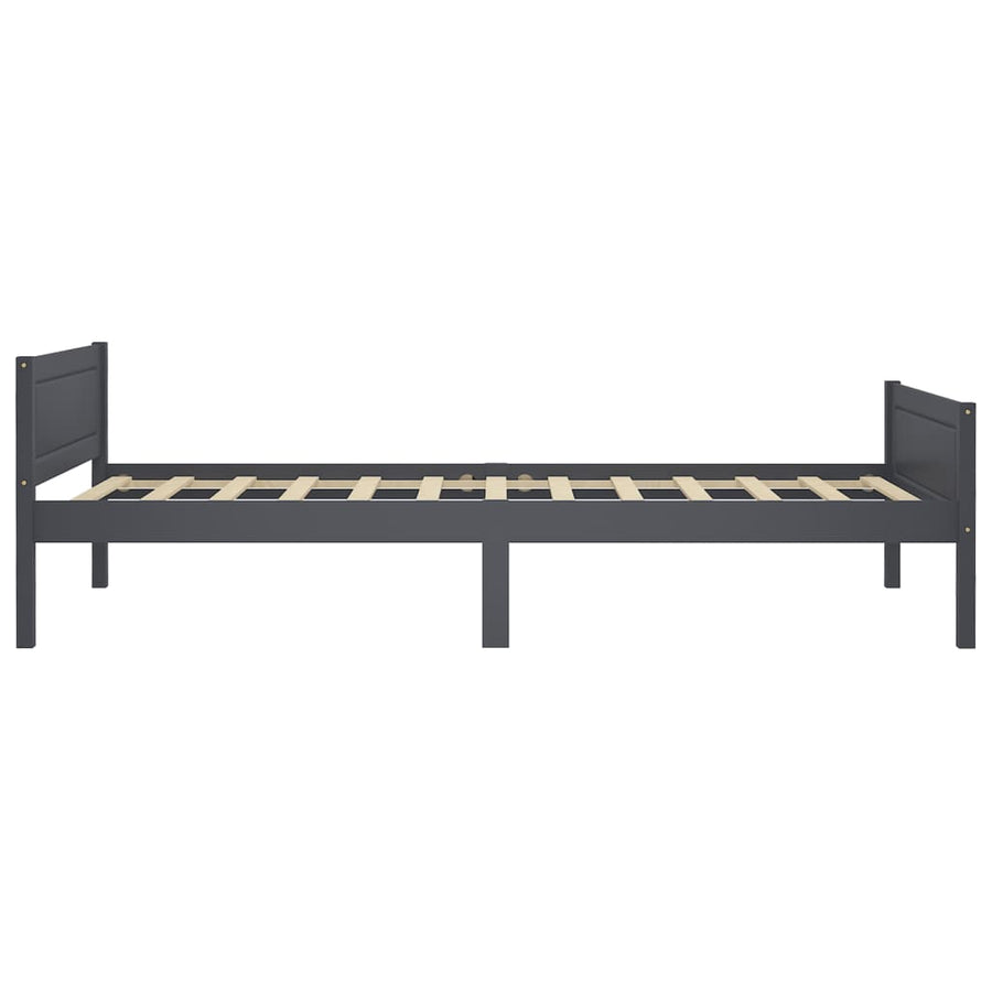 Bedframe Massief Grenenhout 100 x 200 cm Grijs