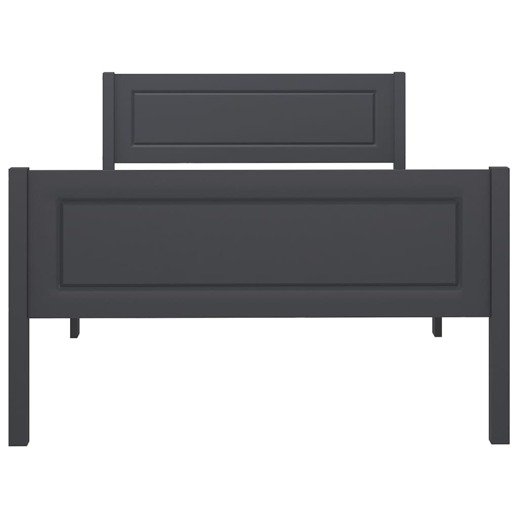 Bedframe Massief Grenenhout 100 x 200 cm Grijs
