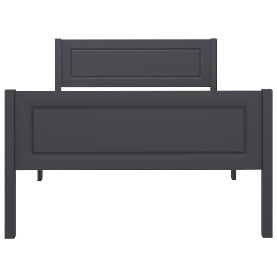 Bedframe Massief Grenenhout 100 x 200 cm Grijs