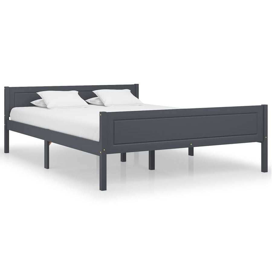 Bedframe Massief Grenenhout 140 x 200 cm Grijs