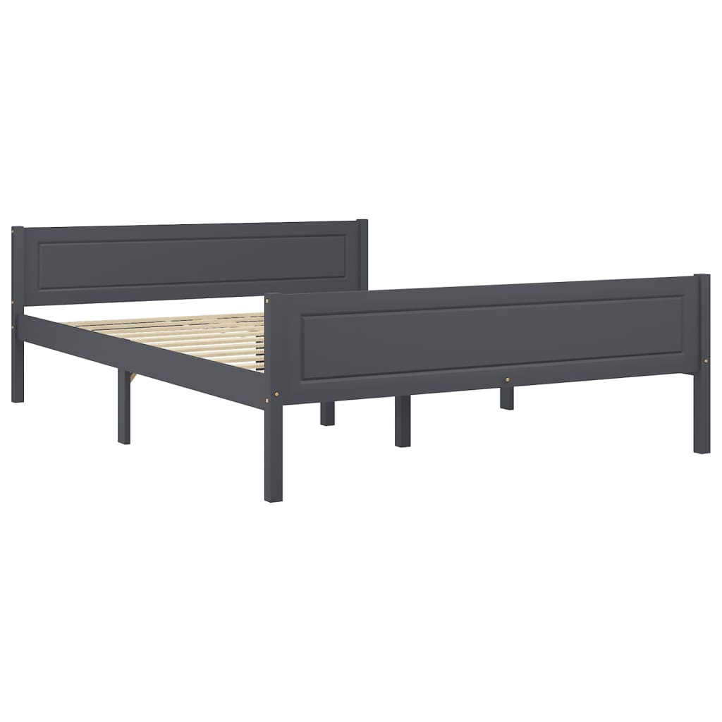 Bedframe Massief Grenenhout 160 x 200 cm Grijs