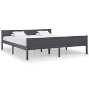 Bedframe massief grenenhout grijs 180x200 cm