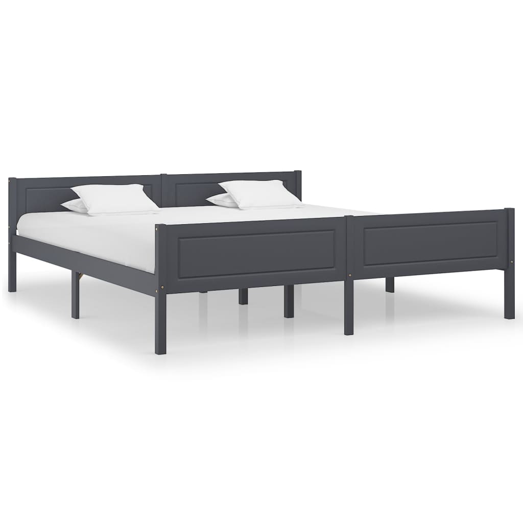 Bedframe Massief Grenenhout 180 x 200 cm Grijs
