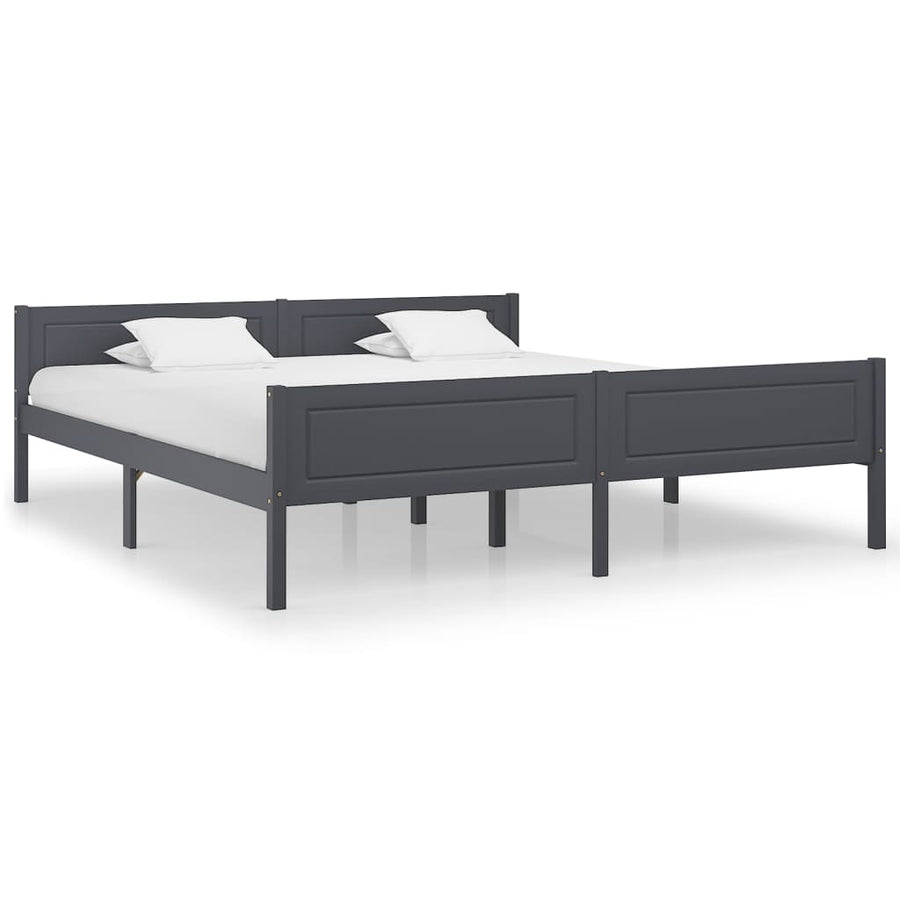 Bedframe Massief Grenenhout 180 x 200 cm Grijs