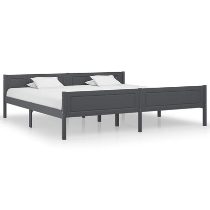 Bedframe Massief Grenenhout 200 x 200 cm Grijs