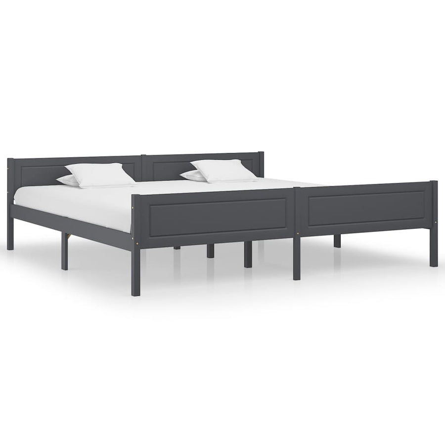 Bedframe Massief Grenenhout 200 x 200 cm Grijs