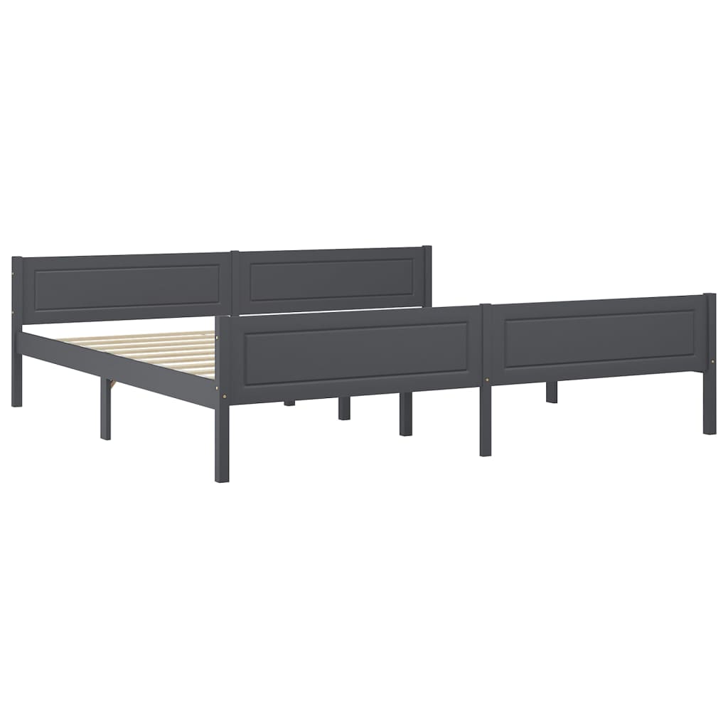 Bedframe Massief Grenenhout 200 x 200 cm Grijs