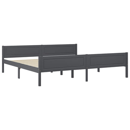 Bedframe Massief Grenenhout 200 x 200 cm Grijs