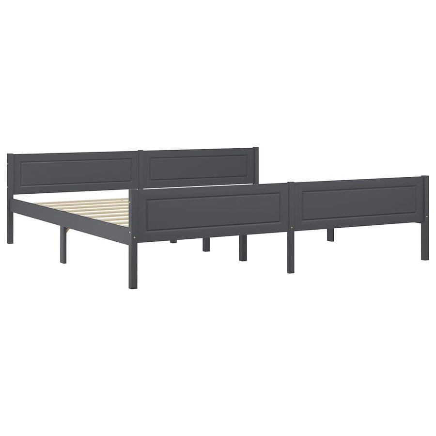 Bedframe Massief Grenenhout 200 x 200 cm Grijs