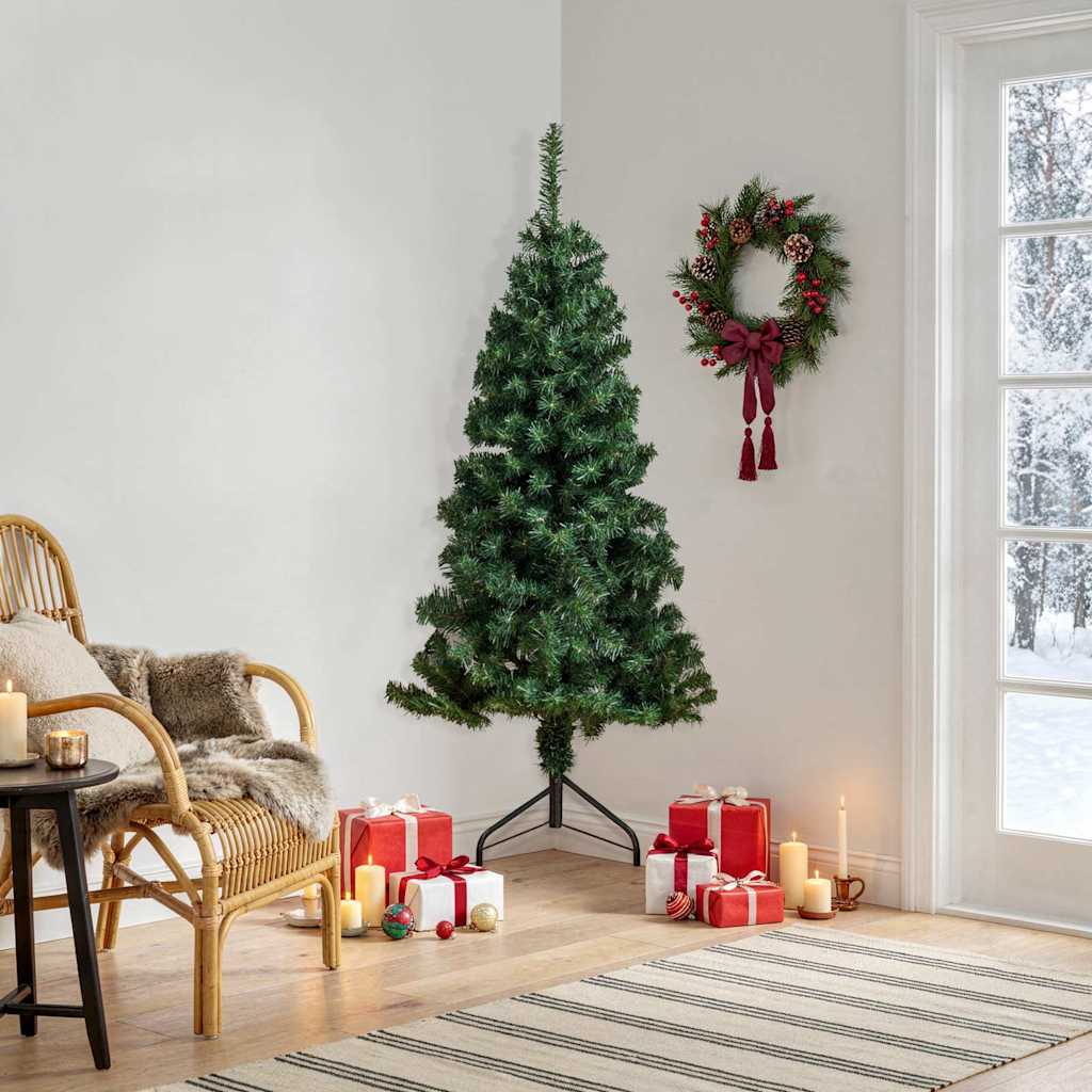 Kunstkerstboom hoek 150 cm PVC groen