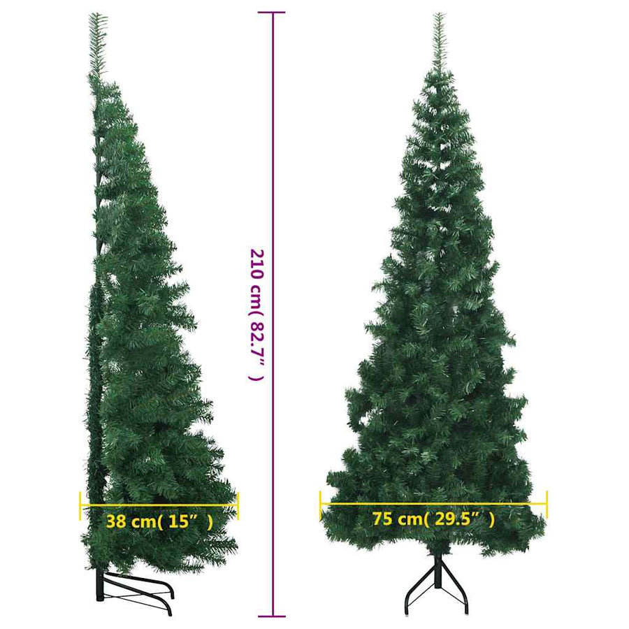 Kunstkerstboom Hoek 210 Cm Pvc 210 x 75 cm Groen