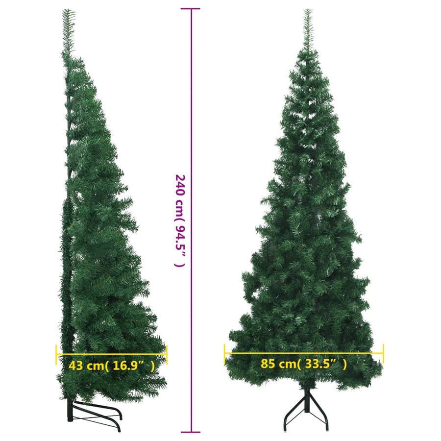 Kunstkerstboom Hoek 240 Cm Pvc Groen 240 x 85 cm