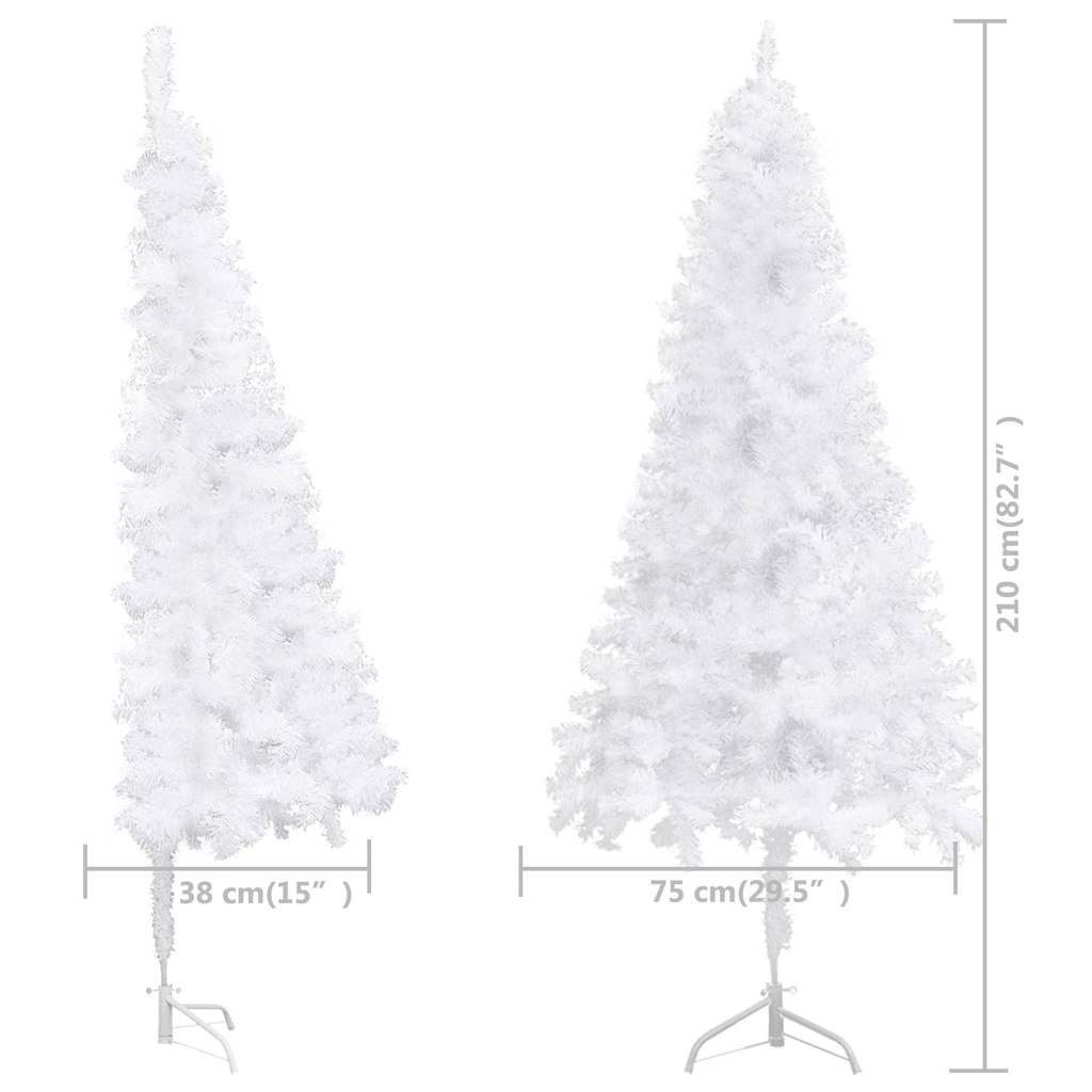 Kunstkerstboom hoek 210 cm PVC wit