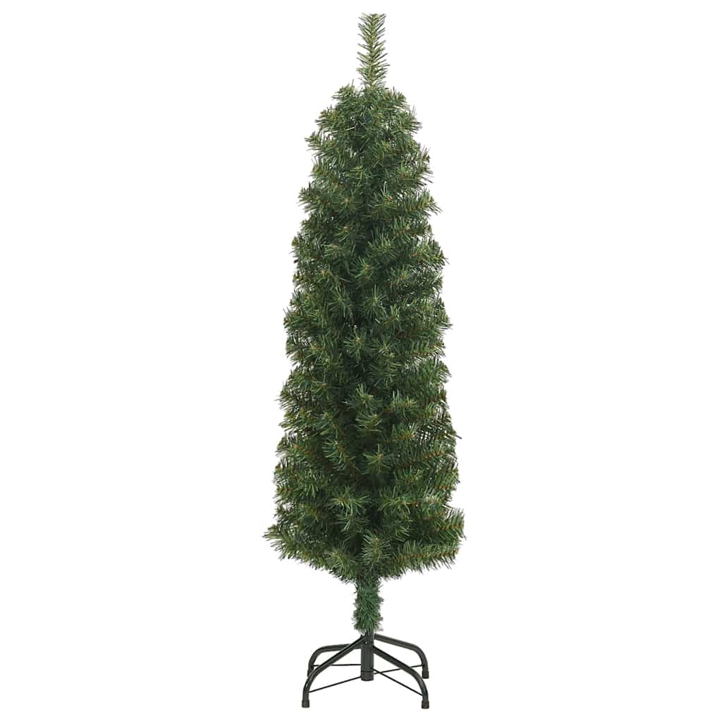 Kunstkerstboom met standaard smal 120 cm PVC groen