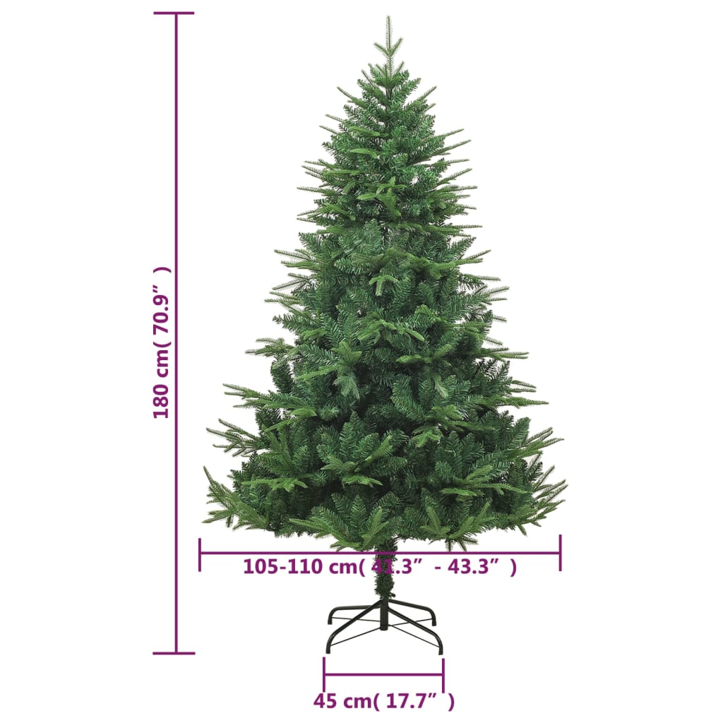 Kunstkerstboom 80 Cm Pvc En Pe Groen 180 x 110 cm Zonder sneeuwvlokken
