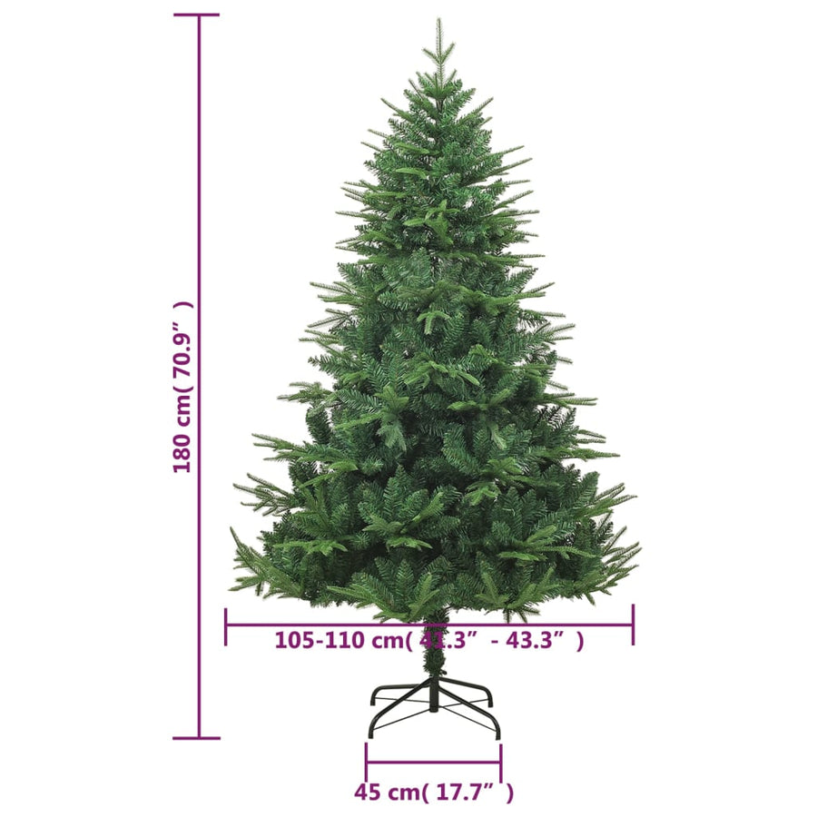 Kunstkerstboom 80 Cm Pvc En Pe Groen 180 x 110 cm Zonder sneeuwvlokken