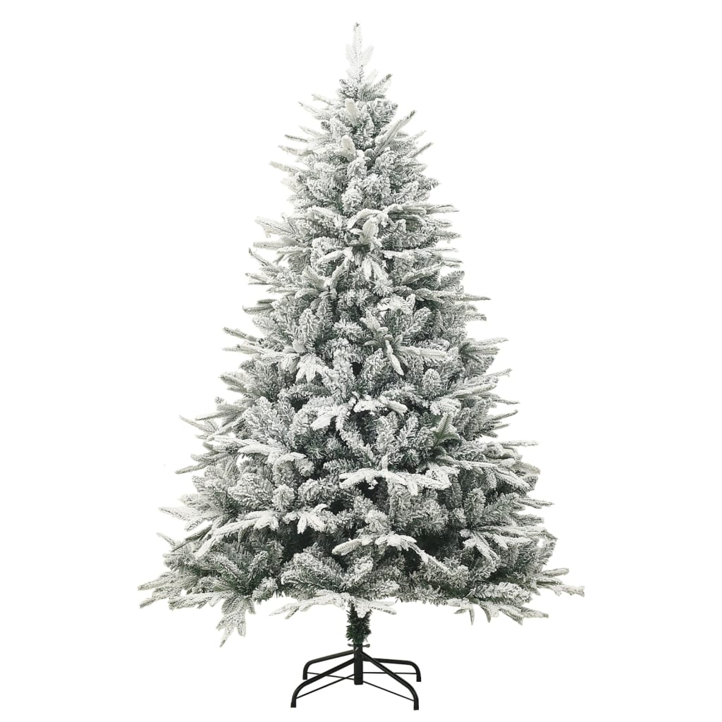 Kunstkerstboom 50 Cm Pvc En Pe Groen 150 x 90 cm Met sneeuwvlokken