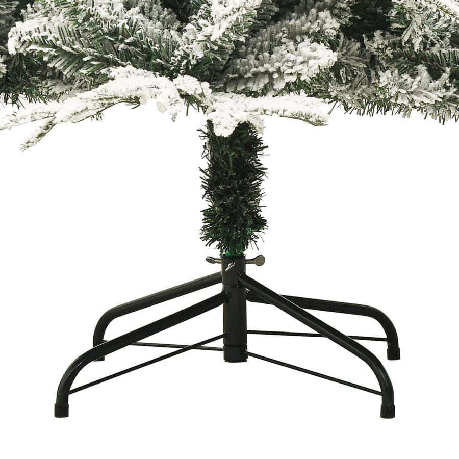 Kunstkerstboom 80 Cm Pvc En Pe Groen 180 x 110 cm Met sneeuwvlokken