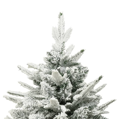 Kunstkerstboom 210 Cm Pvc En Pe Groen 210 x 130 cm Met sneeuwvlokken