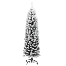 Kunstkerstboom Met Sneeuw Smal Pvc Groen En Wit 120 cm Basis